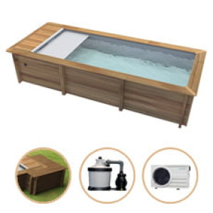 Piscine Italia Piscina in legno fuori terra rettangolare da giardino URBAN 600x320