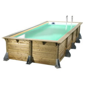 Piscine Italia Piscina in legno fuori terra rettangolare AZURA 430x300 - Liner sabbia