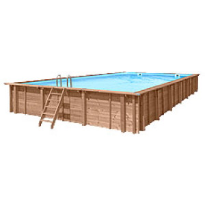 Piscine Italia Piscina in legno fuori terra rettangolare JARDIN CARRE 12x6