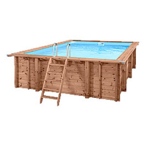 Piscine Italia Piscina in legno fuori terra rettangolare JARDIN CARRE 470