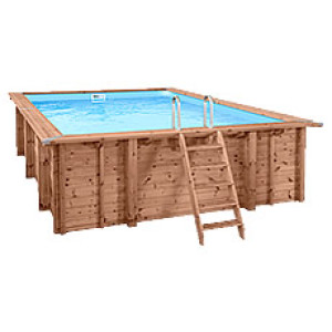 Piscine Italia Piscina in legno fuori terra rettangolare JARDIN CARRE 6x4