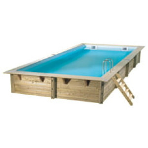 Piscine Italia Piscina in legno fuori terra MASTER POOL 650x350 - Liner azzurro