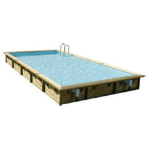 Piscine Italia Piscina in legno fuori terra rettangolare MASTER POOL 800x500