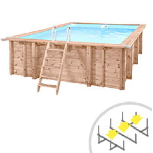 Piscine Italia Piscina in legno fuori terra rettangolare RIVA CARRE 6x2,85