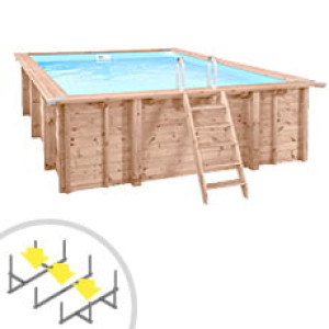 Piscine Italia Piscina in legno rettangolare indipendente RIVA CARRE 5x3
