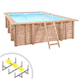 Piscine Italia Piscina in legno fuori terra rettangolare RIVA CARRE 7x3