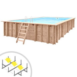 Piscine Italia Piscina in legno rettangolare autoportante RIVA CARRE 8x5