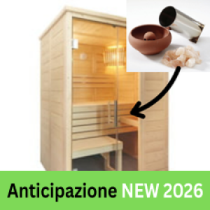 Piscine Italia Sauna finlandese in massello Regina 18 con diffusore cristalli di sale