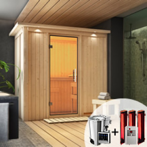 Piscine Italia Sauna finlandese multifunzione Variado-stufa ComboBio 3,6kW+infrarossi