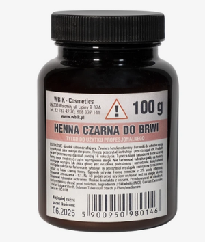 Henna w proszku kolor czarny 100 gr WBiK - Henna w proszku kolor czarny 100 gr WBiK
