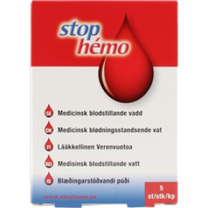Stop-Hemo Blodstillande vadd 5 stk/pakke