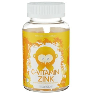 Monkids C-vitamin + Zink Barn Fruktsmak 60 stk