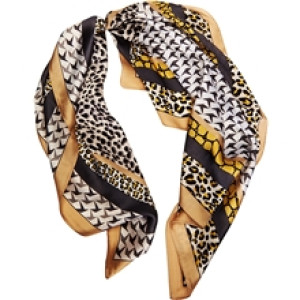 Hair Scarf Silk Golden Safari