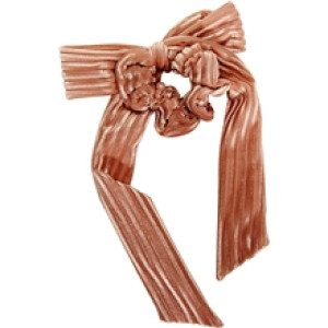 Scrunchie Velvet Bow Peach