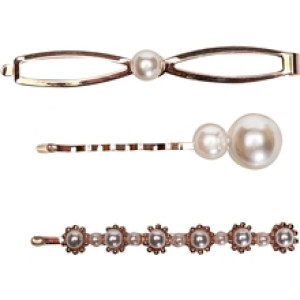 Hair Clips Pearls Trio Set 1 set