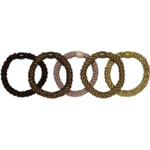 Nature Hair Ties Glitter With Pearl 5 stk