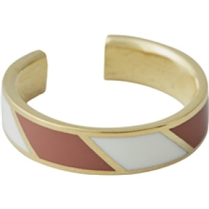 Design Letters Striped Candy Ring Ash Rose