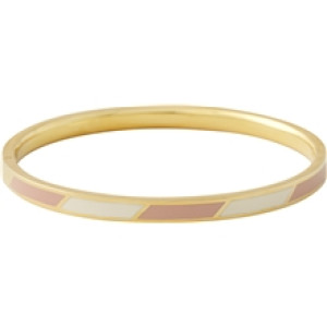 Design Letters Striped Candy Bangle Beige