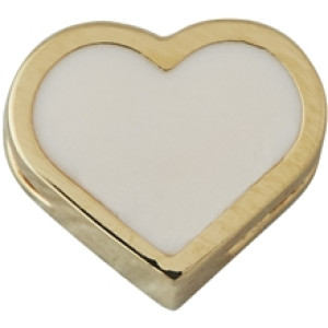 Design Letters Enamel Heart Charm Gold Nude
