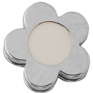 Design Letters Enamel Flower Charm Silver