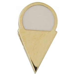 Design Letters Enamel Ice Cream Charm Gold Nude