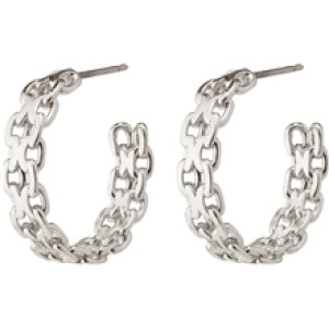 14223-6003 PEACE Chain Hoop Earrings 1 set
