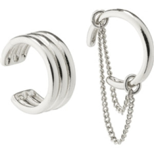 14223-6013 PEACE Asymmetrical Ear Cuffs 1 set