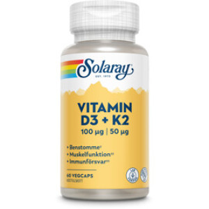 Solaray Vitamin D3 & K2 60 kapsler