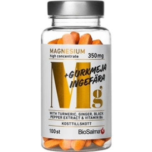 BioSalma Magnesium + Gurkmeja Ingefära 100 tabletter