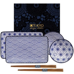 Tokyo Design Studio Nippon Blue Sushi Sett Wave/Star