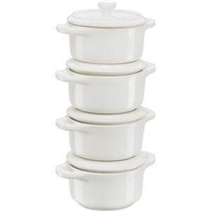 Staub Mini Cocotte/gryte 10 cm 4-pak Ivory white