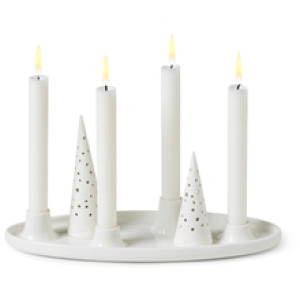 Nobili Oval adventslysestake 33x13cm Hvit
