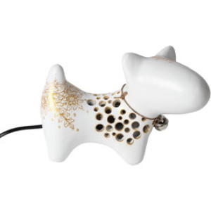 Aumi Collection Bullterrier lampe Guld/vit