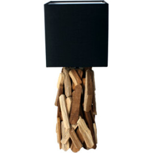 Aumi Collection Bordlampe i teak av drivved Sort