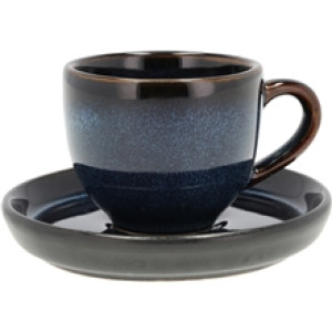 Gastro Espresso med fat 7 cl 1 set Svart/mörkblå