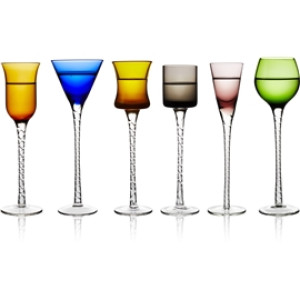 Lyngby Glas London Snapsglass 6-pack Blandede farger 1 set
