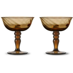 ByOn Italiensk champagneglass Opacity 2-pakning 1 set Brun