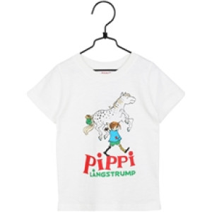 Pippi Langstrømpe T-Shirt Hvit 86 cl
