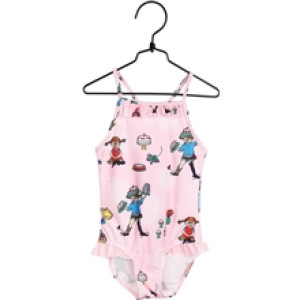 Pippi Langstrømpe Badedrakt Rosa 110-116 cL