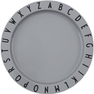 Design Letters Eat & Learn Tallerken Grey