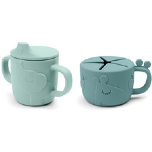 Done By Deer Tut/Snack Cup Sett Deer Friends Blue