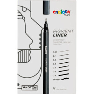 Carioca Plus Pigmentliner 8-Pakke
