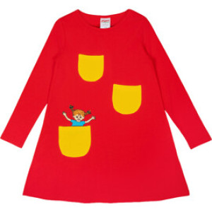 Pippi Långstrump Pippi Basic Kjole Rød 128 cl