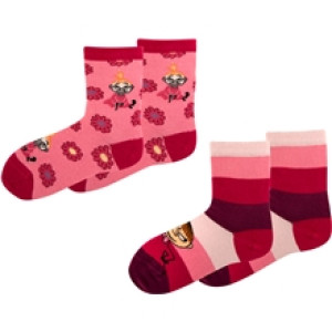 Moomin Sokker 2-p Flower Magenta 31-34