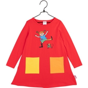 Glad Pippi Kjole Rød 86 cl