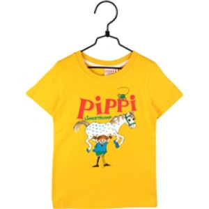 Pippi Langstrømpe T-skjorte Gul 86 cl