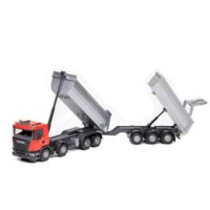 Scania Tiplastebil & Henger Rød