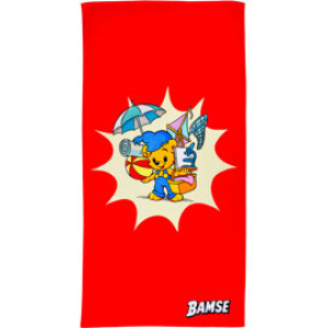 Swimpy Bamse Badehåndkle Stranden Rød