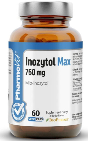 Pharmovit Clean Label Inozytol Max 750 mg Mio-inozytol 60 kaps