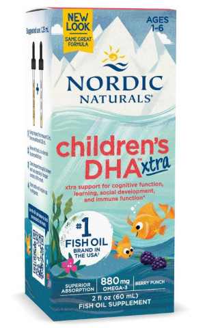 Childrens DHA Xtra 880mg Berry Punch Jagoda (60 ml) Nordic Naturals